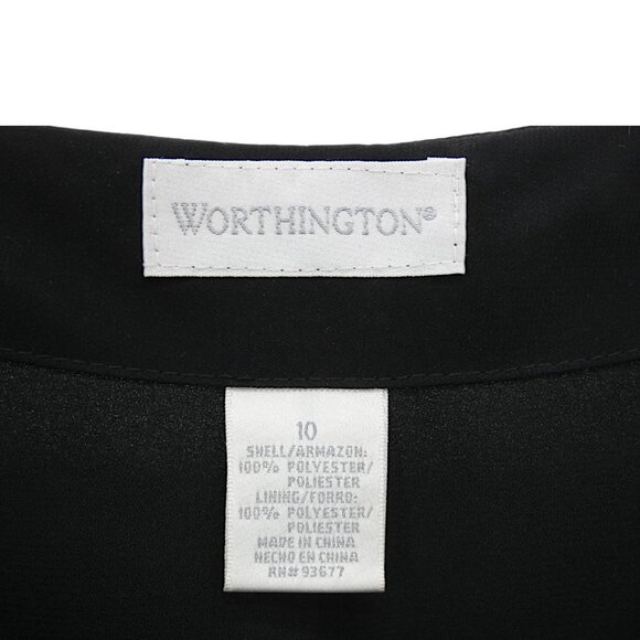 Worthington Black Flowy Midi Skirt Boho Whimsigoth Romantic Goth Size 10 - Picture 3 of 3